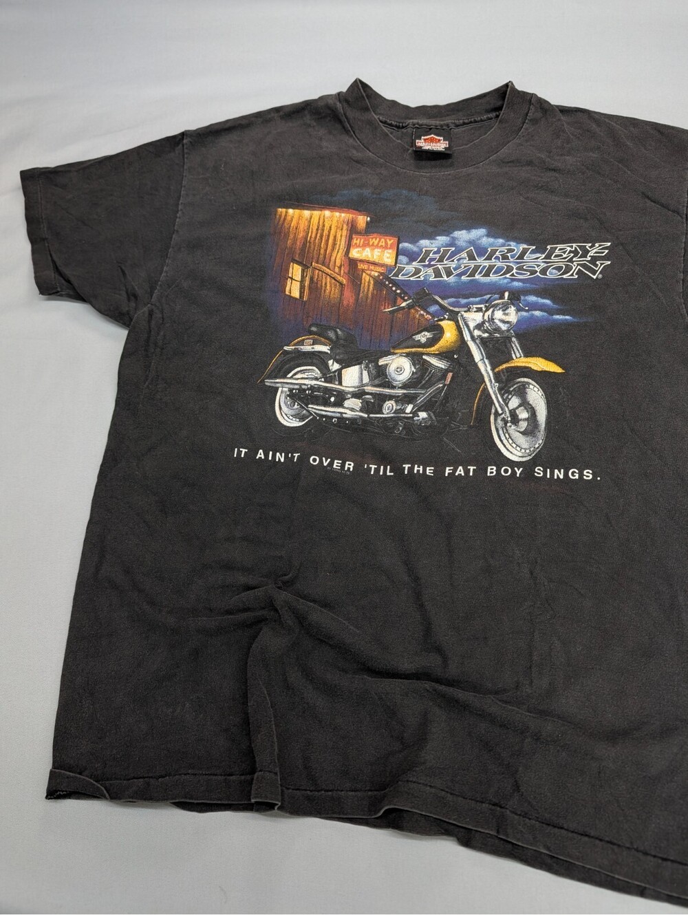 Fat Boy Harley Davidson Shirt Vintage 1996 XL Stubbs Houston